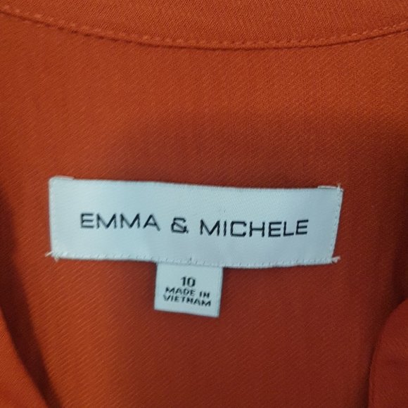 Emma & Michele rust orange bell flare sleeve midi dress - Picture 5 of 8